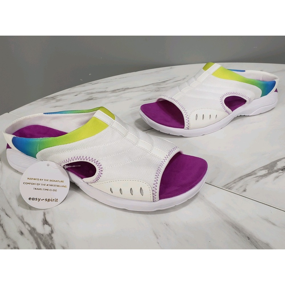 Easy Spirit Womens Traciee 2 Open Toe Comfort Slide Sandals Tracie‎ White